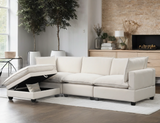Cloud Sand Linen 4-Piece Modular Sectional | Olivia Furniture