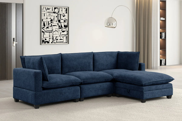 Cloud Navy  Modular Sectional with Water Resistant Fabric