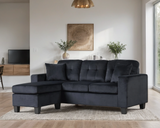 Cris Black Reversible Sectional | Olivia Furniture