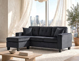 Cris Black Reversible Sectional | Olivia Furniture