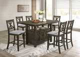 Valonia Espresso 7-Piece Counter Height Set | Olivia Furniture