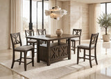 Valonia Espresso 7-Piece Counter Height Set | Olivia Furniture