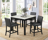 Dior PU Black 5-Piece Counter Height Set | Olivia Furniture