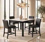 Dior PU Black 5-Piece Counter Height Set | Olivia Furniture