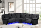 Flash Black Power Reclining Sectional | Olivia Furniture
