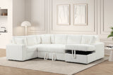 Forever Beige Sectional with Pull-Out Bed | Olivia Furniture