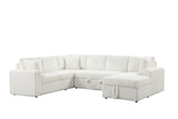 Forever Beige Sectional with Pull-Out Bed | Olivia Furniture