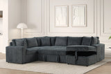 Forever Charcoal Sectional with Pull-Out Bed | Olivia Furniture