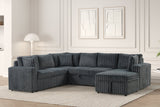 Forever Charcoal Sectional with Pull-Out Bed | Olivia Furniture