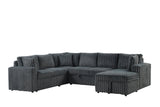 Forever Charcoal Sectional with Pull-Out Bed | Olivia Furniture