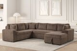 Forever Mocha Sectional with Pull-Out Bed | Olivia Furniture
