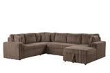 Forever Mocha Sectional with Pull-Out Bed | Olivia Furniture