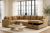Forever Latte Sectional with Pull-Out Bed | Olivia Furniture