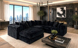 Glam Black Oversized LAF Chaise Sectional – image 1 | Olivia Furniture