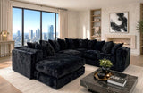 Glam Black Oversized LAF Chaise Sectional – image 2 | Olivia Furniture