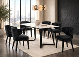 Hamilton White/Black 7-Piece Dining Set | Olivia Furniture