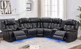Ace Black Reclining Sectional | Olivia Furniture