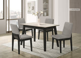 Alan Gray/Black Porcelain Top 5-Piece Dining Room Set (Table & 4 Chairs) | Olivia Furniture