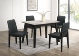 Alan Black Porcelain Top 5-Piece Dining Room Set (Table & 4 Chairs) | Olivia Furniture