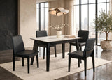 Alan Black Porcelain Top 5-Piece Dining Room Set (Table & 4 Chairs) | Olivia Furniture
