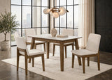 Alan Cream/Brown Porcelain Top 5-Piece Dining Room Set (Table & 4 Chairs) | Olivia Furniture