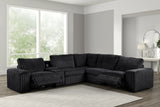 Amelia Onyx Power Reclining Sectional with Bluetooth Speakers | Olivia Furniture
