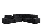 Amelia Onyx Power Reclining Sectional with Bluetooth Speakers | Olivia Furniture
