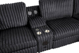 Amelia Onyx Power Reclining Sectional with Bluetooth Speakers | Olivia Furniture
