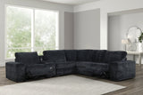 Amelia Black Power Reclining Sectional with Bluetooth Speakers | Olivia Furniture