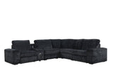 Amelia Black Power Reclining Sectional with Bluetooth Speakers | Olivia Furniture