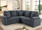 Amiri Charcoal Power Sectional With Pull-Out Bed | Olivia Furniture