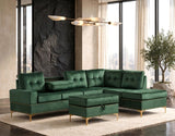 Anserra Green Reversible Sectional with Ottoman | Olivia Furniture