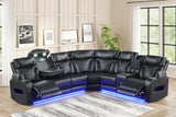 Barcelona Black Power Reclining Sectional | Olivia Furniture