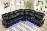 Barcelona Black Power Reclining Sectional | Olivia Furniture