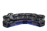 Barcelona Black Power Reclining Sectional | Olivia Furniture