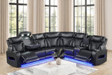 Barcelona Black Power Reclining Sectional | Olivia Furniture