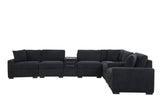 Barista Black 8-Piece Performance Fabric Modular Sectional Set | Olivia Furniture