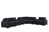 Barista Black 8-Piece Performance Fabric Modular Sectional Set | Olivia Furniture