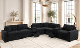 Barista Black 8-Piece Performance Fabric Modular Sectional Set | Olivia Furniture