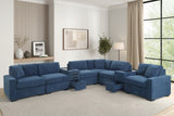 Barista Blue 8-Piece Performance Fabric Modular Sectional Set | Olivia Furniture