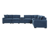 Barista Blue 8-Piece Performance Fabric Modular Sectional Set | Olivia Furniture