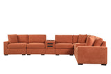 Barista Rust 8-Piece Performance Fabric Modular Sectional Set | Olivia Furniture