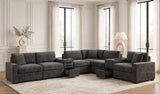 Barista Chocolate 8-Piece Performance Fabric Modular Sectional Set | Olivia Furniture