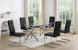 Chełmno Black Glass Top 7-Piece Dining Set | Olivia Furniture