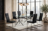 Chełmno Black Glass Top 7-Piece Dining Set | Olivia Furniture