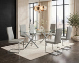 Chełmno Gray Glass Top 7-Piece Dining Set | Olivia Furniture