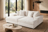 Edna Beige Oversized Double Chaise Sectional | Olivia Furniture