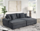 Edna Gray Oversized Double Chaise Sectional | Olivia Furniture