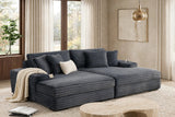 Edna Gray Oversized Double Chaise Sectional | Olivia Furniture