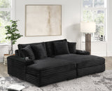 Edna Black Oversized Double Chaise Sectional | Olivia Furniture